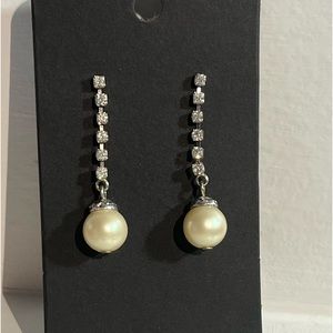 CZ and faux pearl drop studs